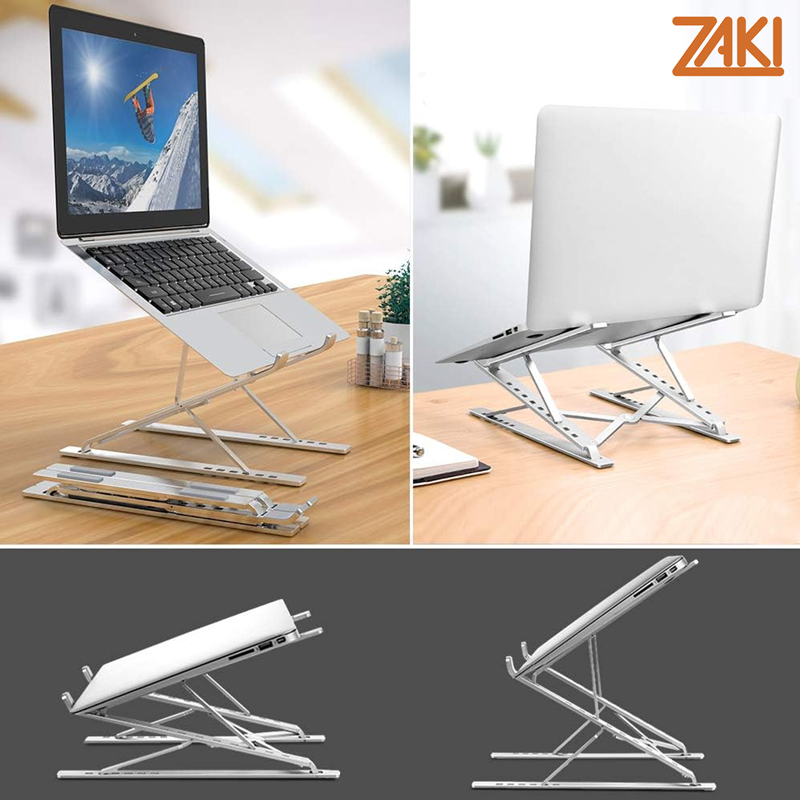 Giá đỡ Laptop 2 tầng Aluminum di động dùng cho Laptop 10″ – 17″ Zaki - ZLS001 - Hàng Chính Hãng