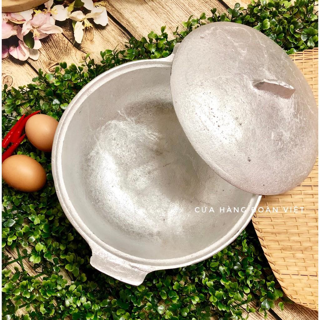 Nồi Gang Đúc Kho Thịt Cá S5-25 cm. Đúc thủ công nguyên khối bằng khuôn cát, đậm chất XƯA