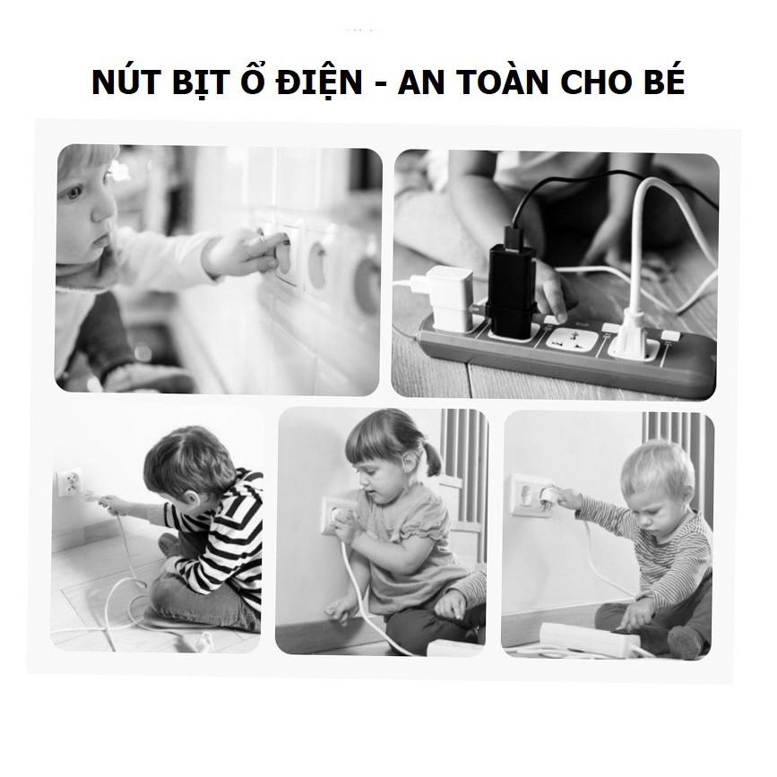 Vỉ 8 Nút Bịt Ổ Cắm Điện 2 Chấu Cao Cấp, Tiện Dụng Bảo Vệ An Toàn Cho Bé, Nút Bịt Ổ Điện, Hàng Xuất Nhật. Kingler 8700