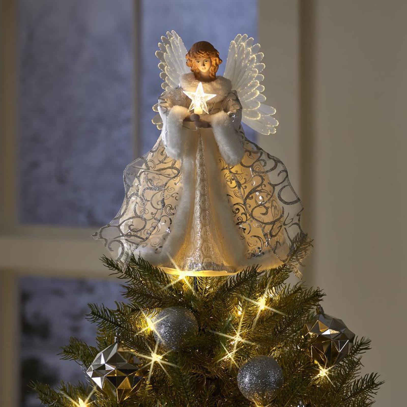 Angel Christmas Treetop Figurine 25*20cm Mall Desktop with Lights Star