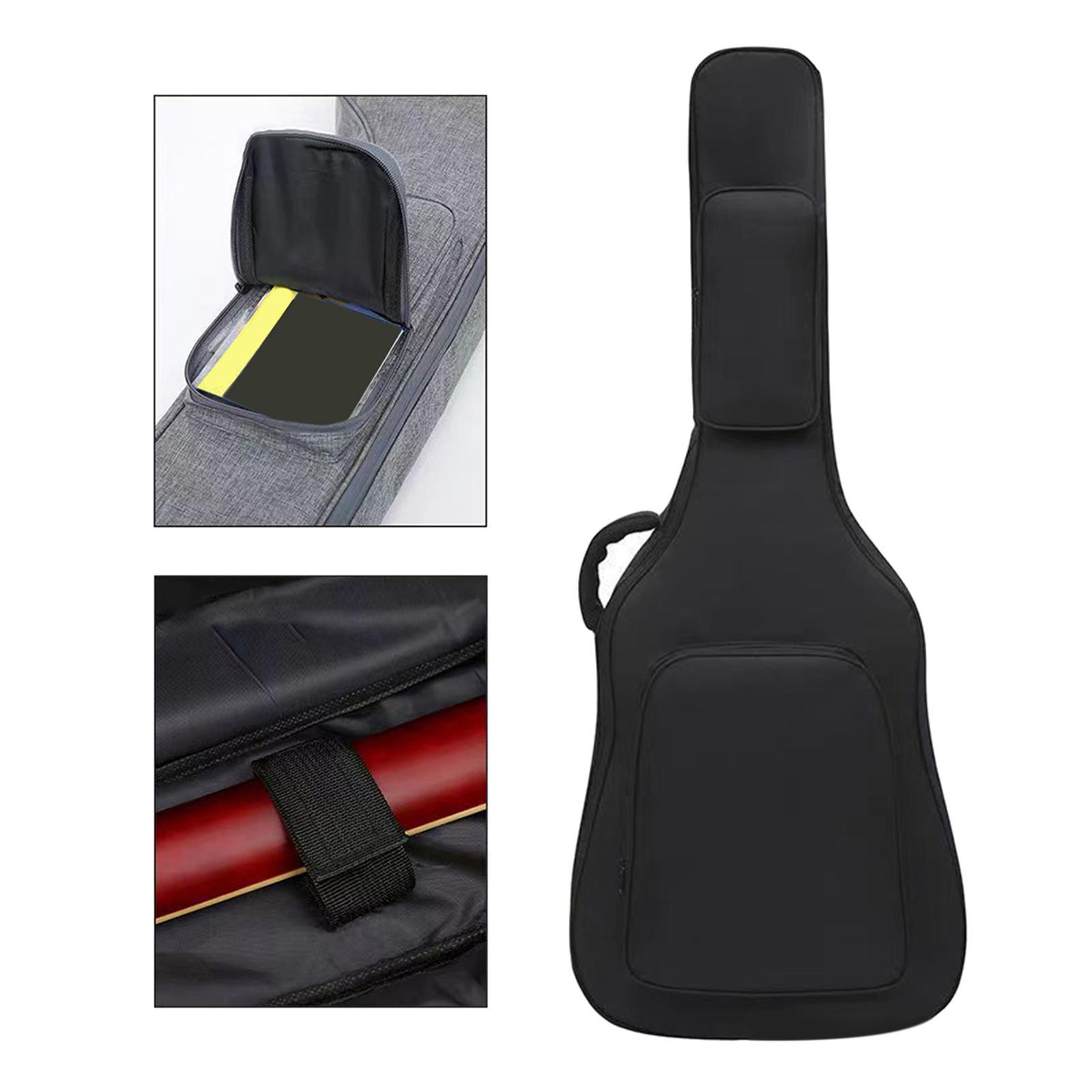Acoustic Guitar Bag with Pockets Backpack Adjustable Shoulder Strap for Bass