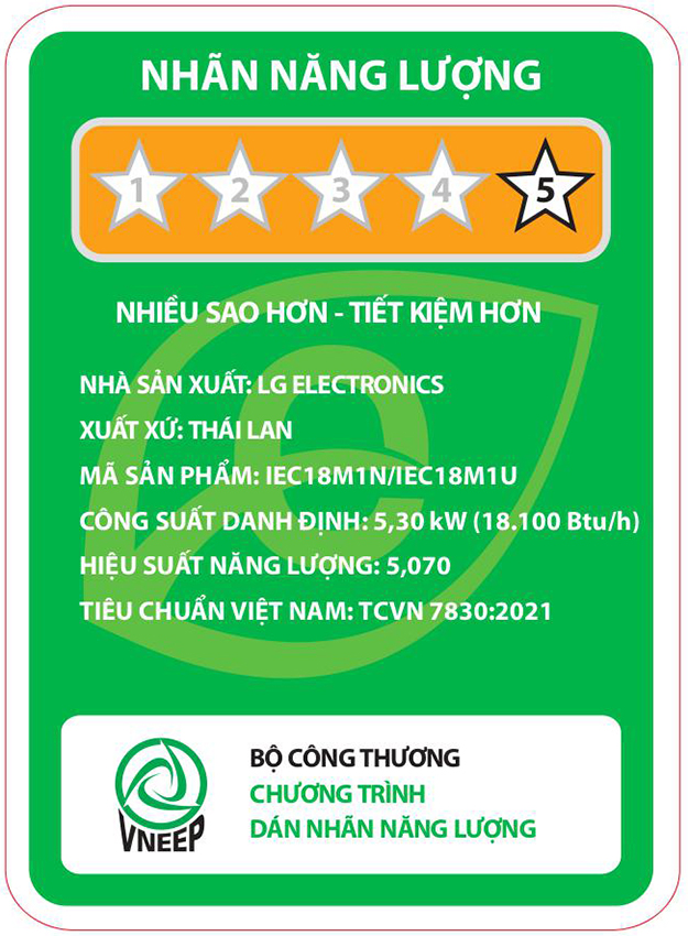 Máy lạnh LG Inverter 2 HP IEC18M1.ATYGEVH - Hàng Chính Hãng