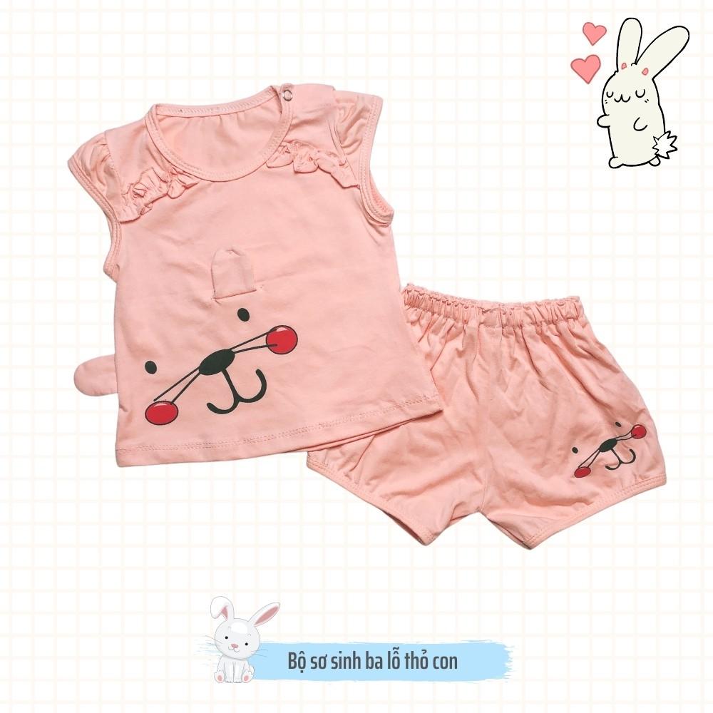 Đồ sơ sinh bộ sơ sinh 0-14 tháng bé gái ba lỗ thoáng mát thấm hút mồ hôi 100% cotton đáng yêu hình thỏ con Kidcat shop
