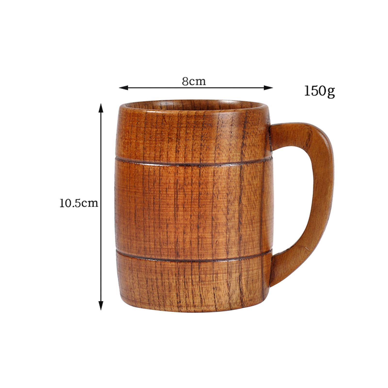 Wood Beer Mug Camping Cup Coffee Cup Vintage 400ml for Home