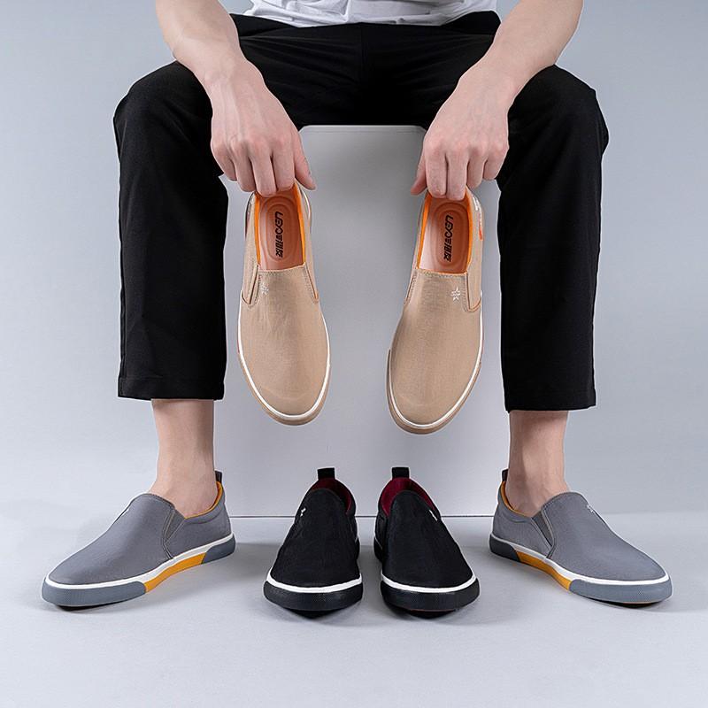 Giày lười nam - Slip on nam vải - Mã LY69Đ