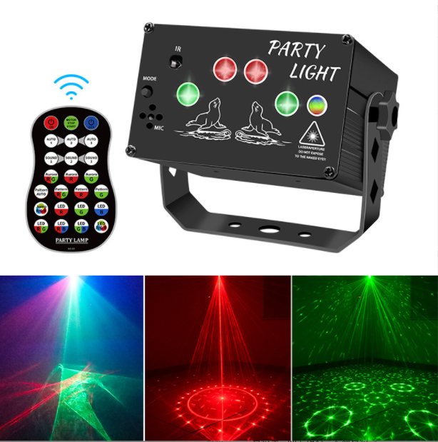 Đèn led laser trang trí vũ trường sân khấu phòng karaoke cảm biến theo nhạc hình ảnh 3D