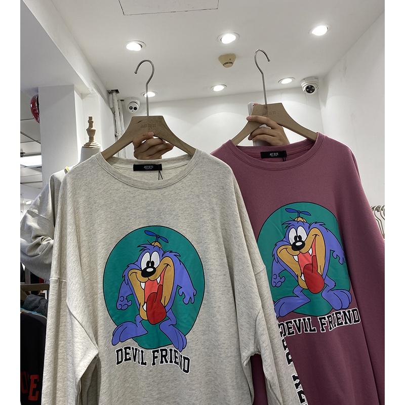 Áo sweater nỉ thu đông in hình thỏ áo thu đông dáng rộng