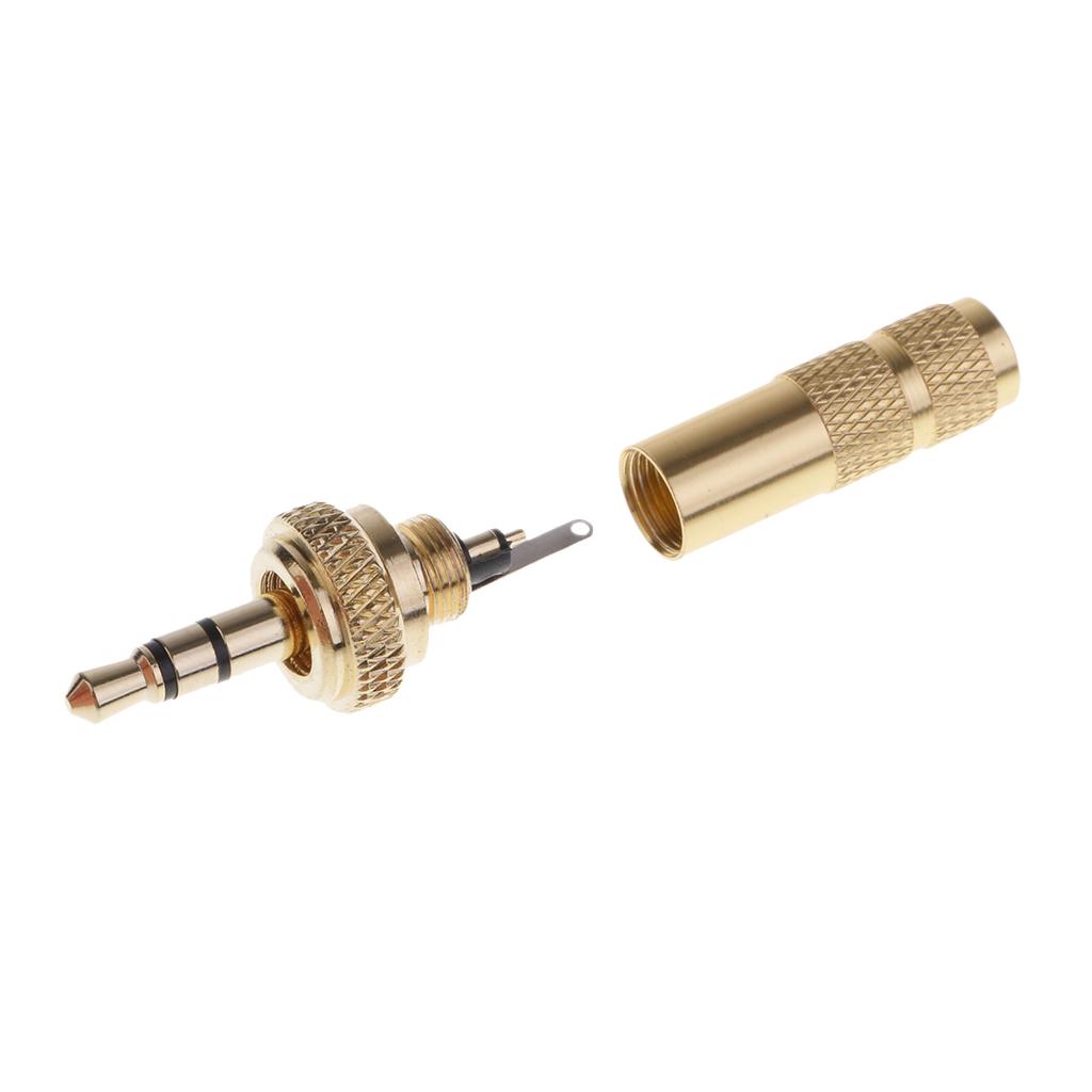 3.5mm Screw Lock Stereo Jack Male Plug Metal Audio Solder Adapter
