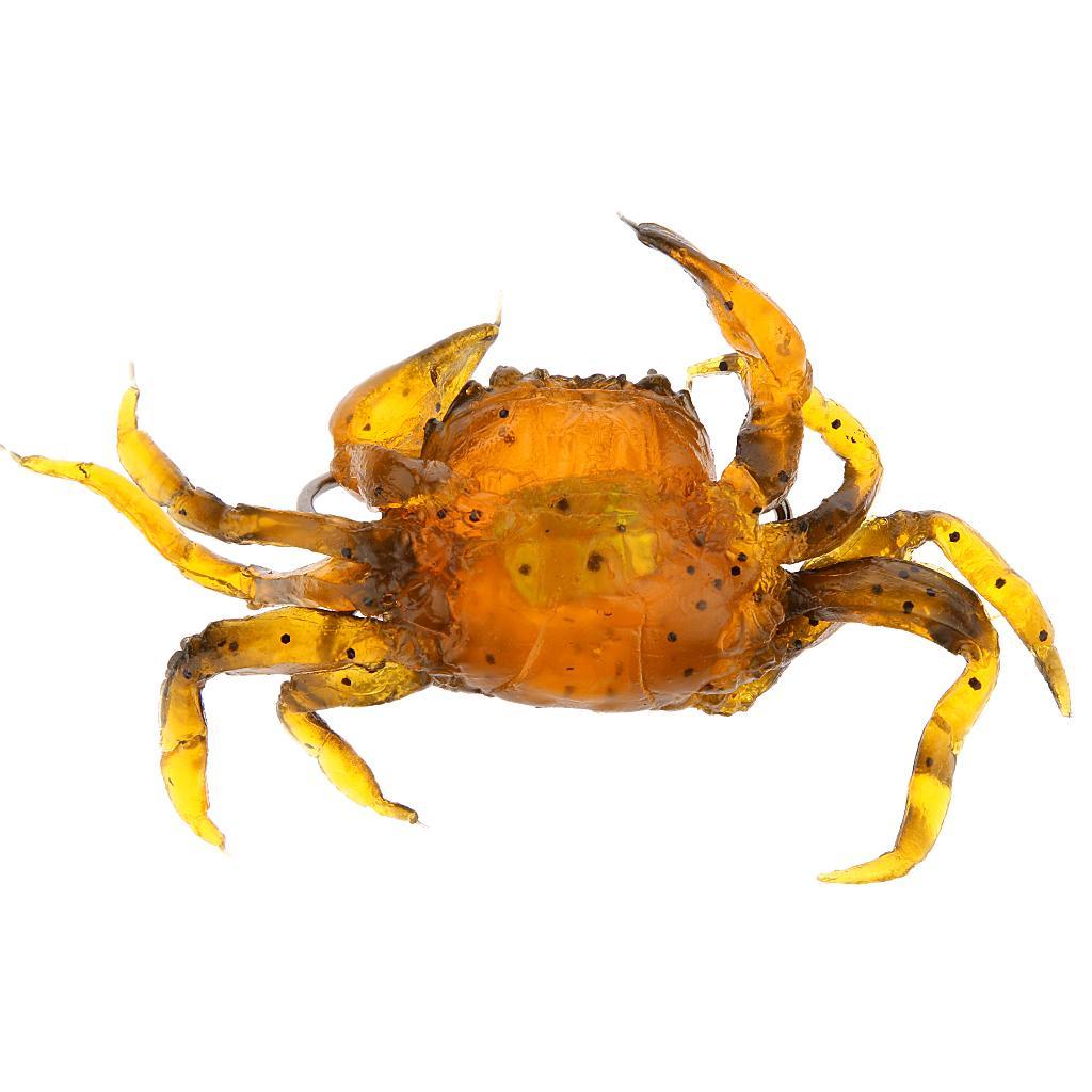 2 Pieces Artificial Crabs Fishing Lures Soft Fishing Baits 3D Simulation Baits
