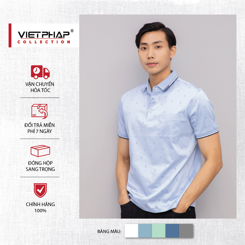 Áo Thun Polo Nam Trung Niên Tay Ngắn Có Túi Cao Cấp 31782 Việt Pháp
