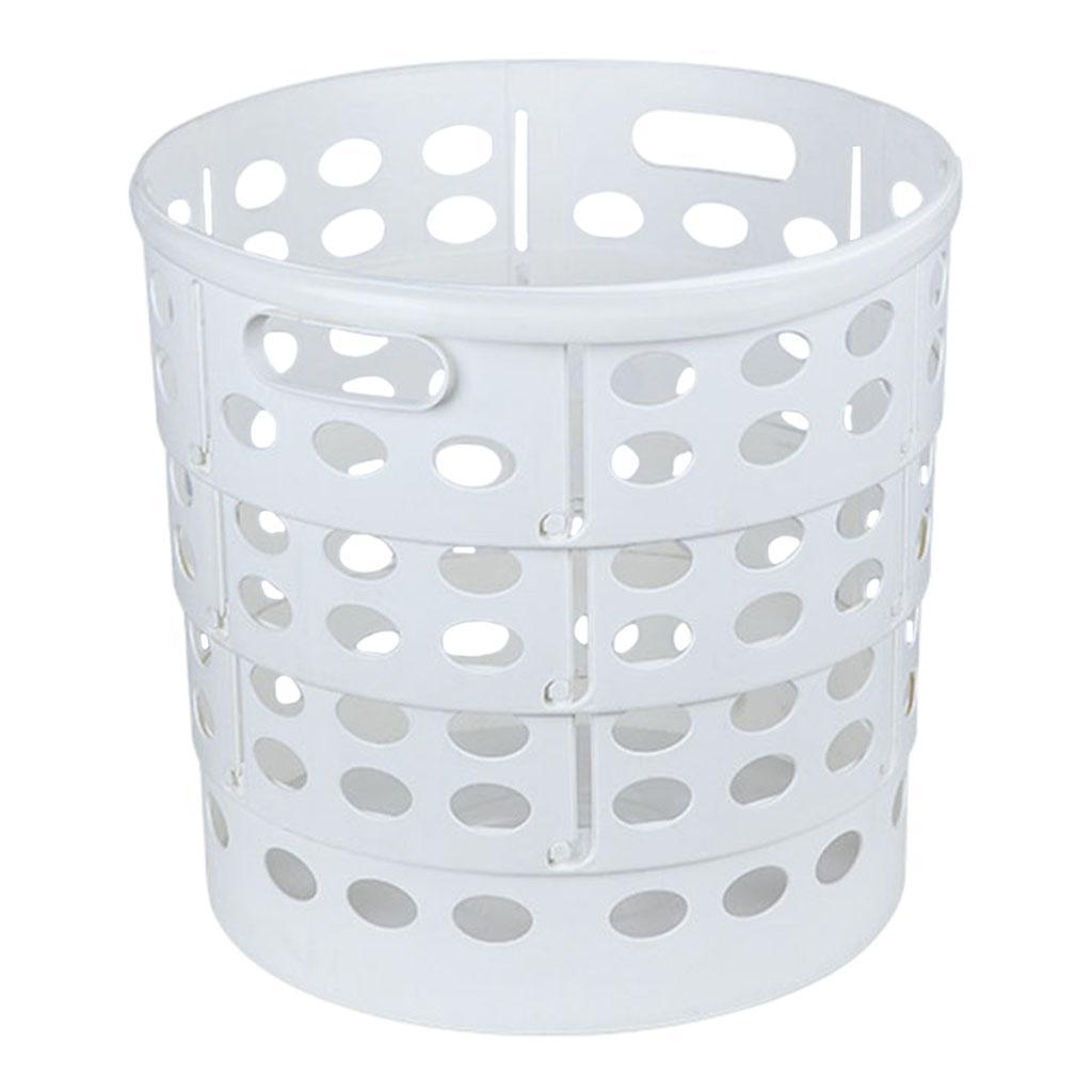 Folding PP Storage Basket Bins Kids Room Clothes Sundries Organizer White