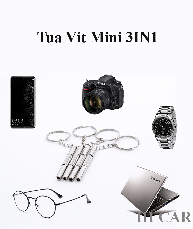 Tua vít sửa mắt kính, đồng hồ, điện thoại, máy tính, đồ gia dụng kèm móc khóa