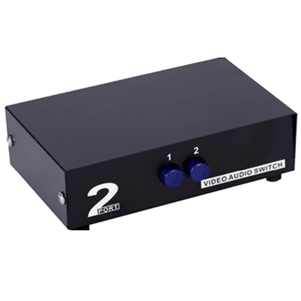 2 in 1 Out 2 Way Composite AV Switcher 3 RCA Video L/R Audio Switch Box