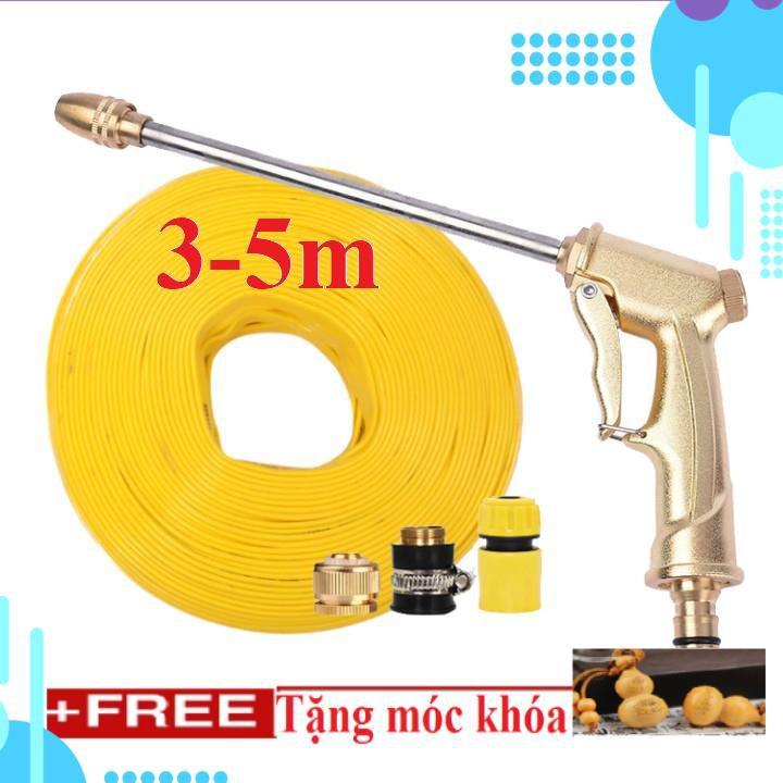 Bộ dây vòi xịt ️bơm nước phun sương️ , tăng áp 3 lần, loại 3m, 5m 206701-3Dđầu đồng,cút,nối đồng+ móc khoá