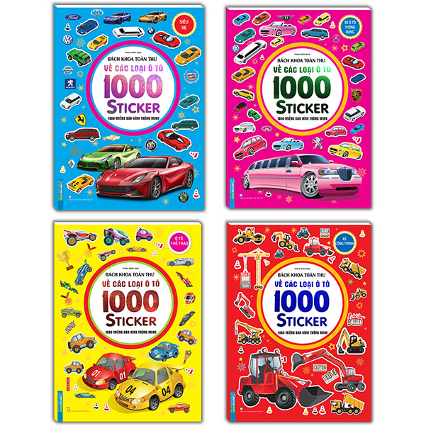 Combo Trọn Bộ 4 Quyển: Bách Khoa Toàn Thư Về Các Loại Ô Tô - 1000 Miếng Dán Hình Thông Minh