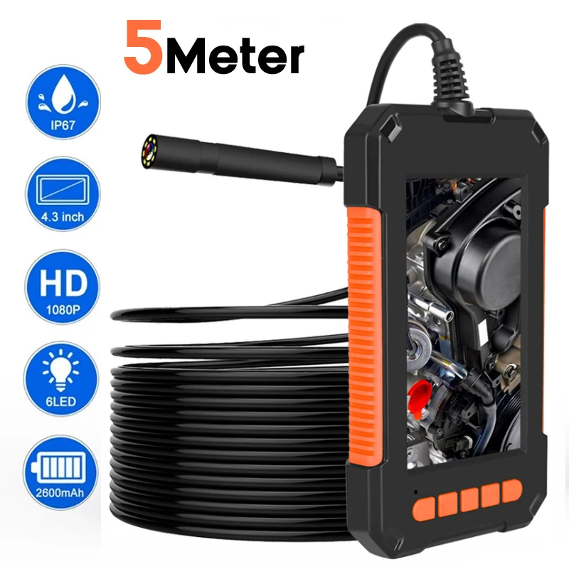 Camera Nội Soi Công Nghiệp Chống Nước P40 Chống Nước IP67 Với Màn Hình 4.3 Inch 1080P Camera 8 LED Đường Kính 8mm. P40 8mm Industrial Endoscope Camera 4.3'' LCD Screen HD 1080P Inspection Handhold Borescope 8 LEDs IP67 For Car Sewer - Hàng Chính Hãng