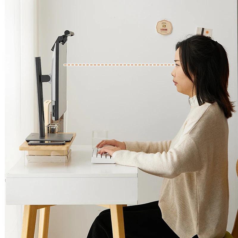 Kệ gỗ dùng cho máy tính, chân mica sang trọng, nhiều kích thước - Gỗ