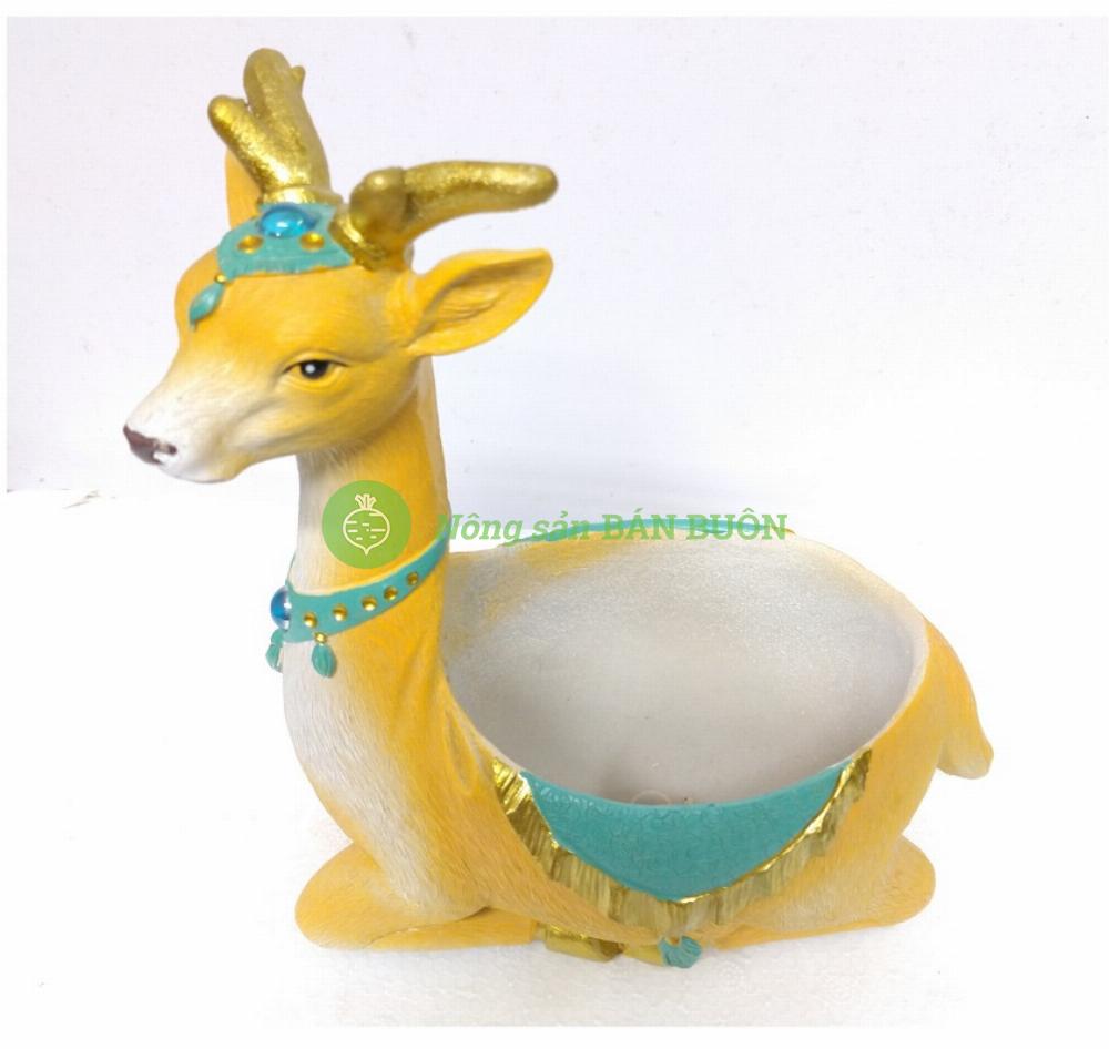 Chậu con Hươu, trồng cây cảnh mini, sen đá, xương rồng, cây để bàn - Chất liệu xi măng thạch cao, siêu bền đẹp, giữ màu bền lâu!