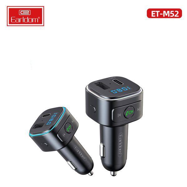 Tẩu sạc Bluetooth phát nhạc không dây trên ô tô M52, củ sạc nhanh kết nối gọi điện ko dây xe hơi - Hàng Chính Hãng