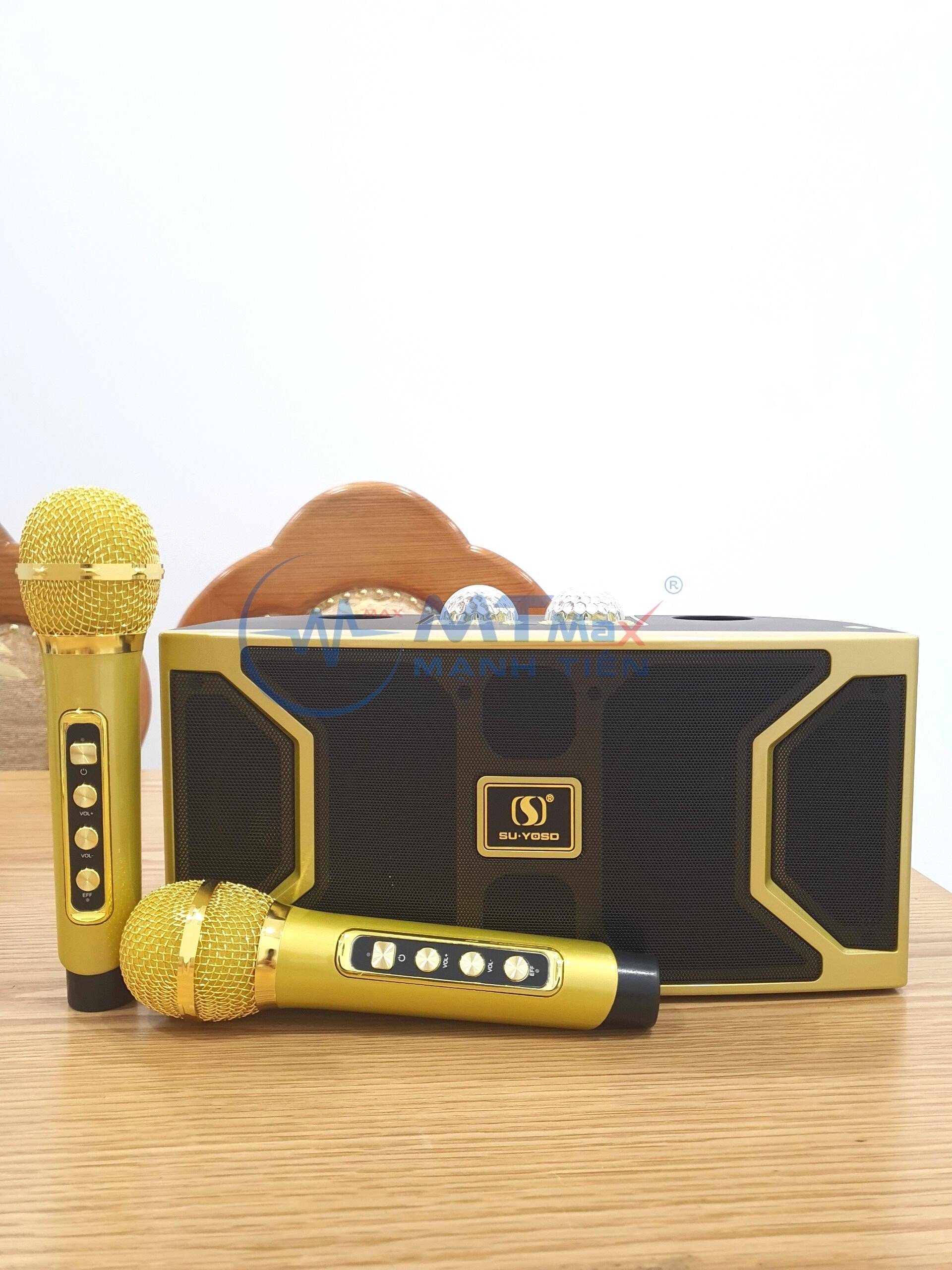 Loa Karaoke Bluetooth YS211 Kèm 2 Micro Không Dây, Âm Thanh Hay, Thiết Kế Nhỏ Gọn 2 bass âm thanh lớn