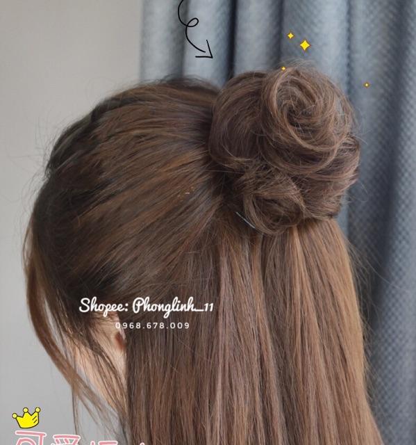 BÚI TÓC GIẢ KẸP NGOẠM XOĂN 1/3 ĐẦU TIỂU THƯ BÚI TÓC GIẢ NỮ ĐẸP CỦ TỎI VÔ CÙNG TỰ NHIÊN