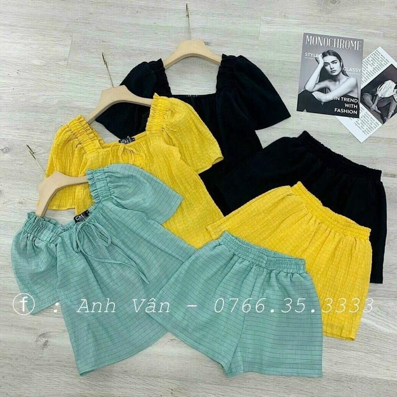 Sét bộ đùi vải xốp chỉ xinh lung linh kèm hình thật
