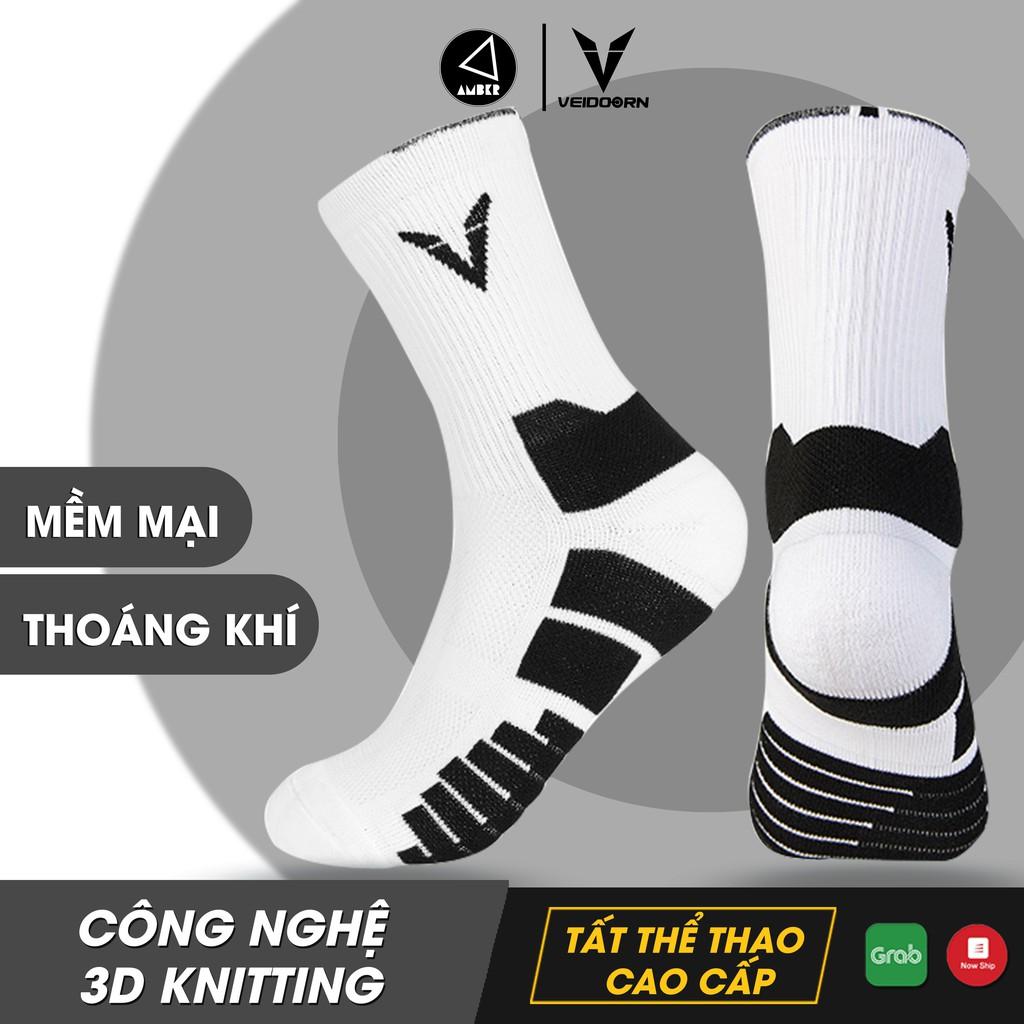Tất Bóng Rổ Cao Cổ Nam Nữ Veidoorn Đệm Chuyên Dụng VT007 - AMBERVIETNAM