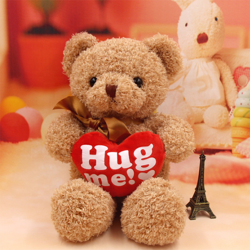 Gấu bông TEDDY LÔNG CHỈ HUG ME VÀNG - HÀNG NHẬP KHẨU