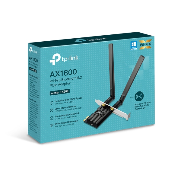 Bộ Chuyển Đổi Card WiFi TP-Link Archer TX20E PCIe Bluetooth WiFi 6 AX1800 - Hàng Chính Hãng