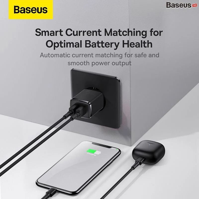 Bộ Sạc Đa Năng Baseus Compact Charger 10.5W 2 Cổng Sạc USB - hàng chính hãng