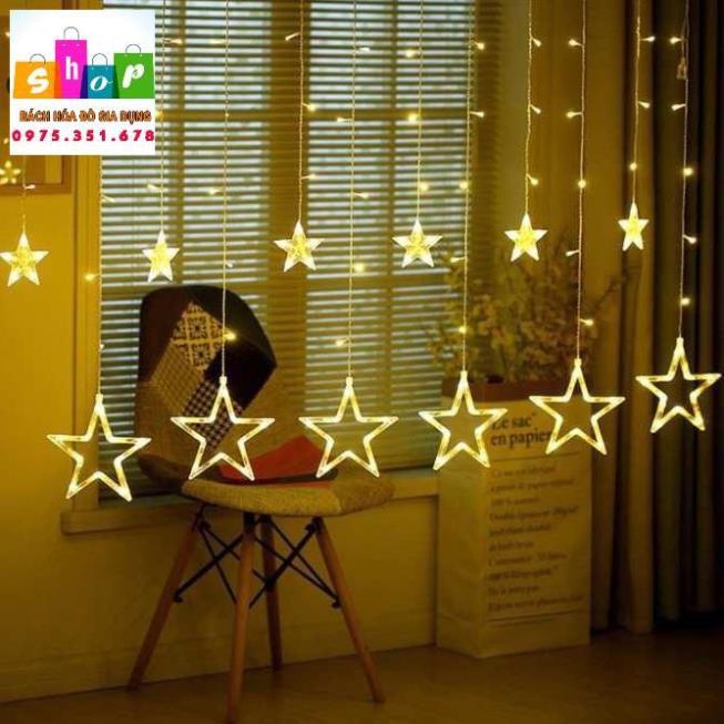 Đèn Nháy Mành Trang Trí Hình Sao 12 Sợi 8 Kiểu Nháy, Trang Trí Noel, Tết Siêu Đẹp-Giadung24h