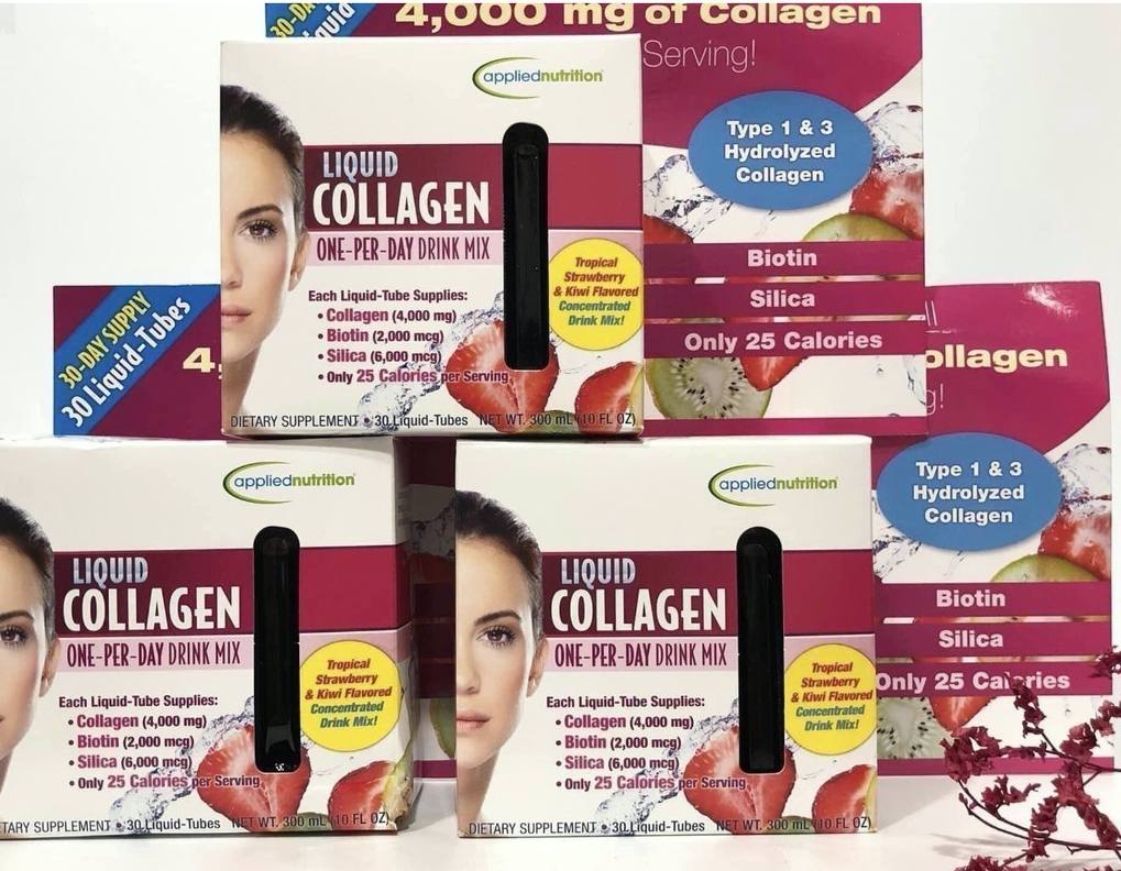 Thực phẩm bổ sung: Collagen Ống Applied Nutrition Liquid Collagen 4000mg 30 tubes nhập Mỹ