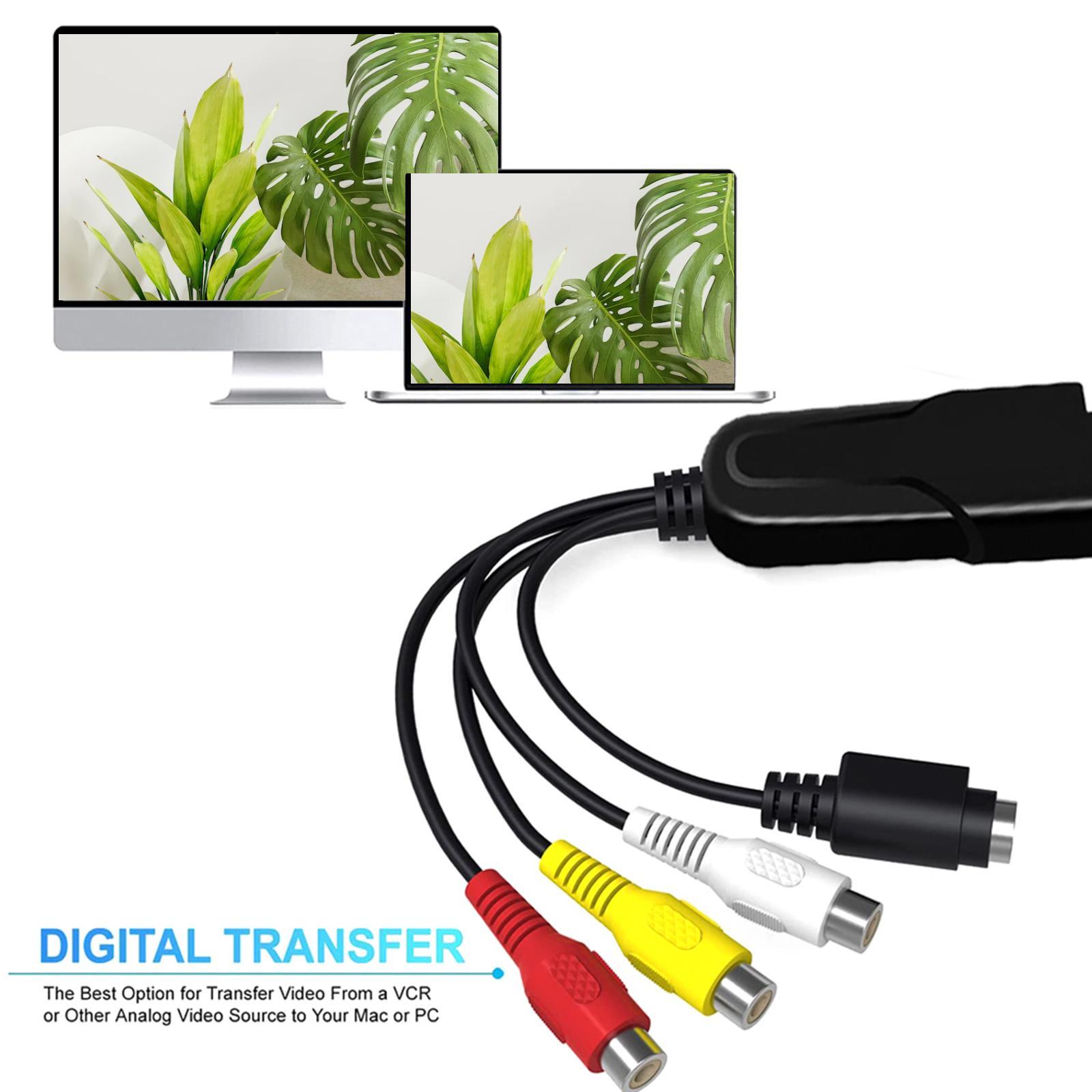 USB 2.0 Audio Video Converter VHS to Digital Converter Grabber for OS