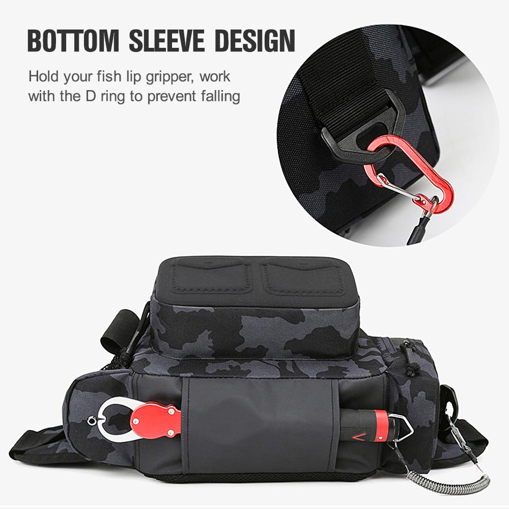 Fishing Tackle Bag Water-resistant Single Shoulder Crossbody Bag Waist Pack Fishing Lure Gear Utility Storage Bag