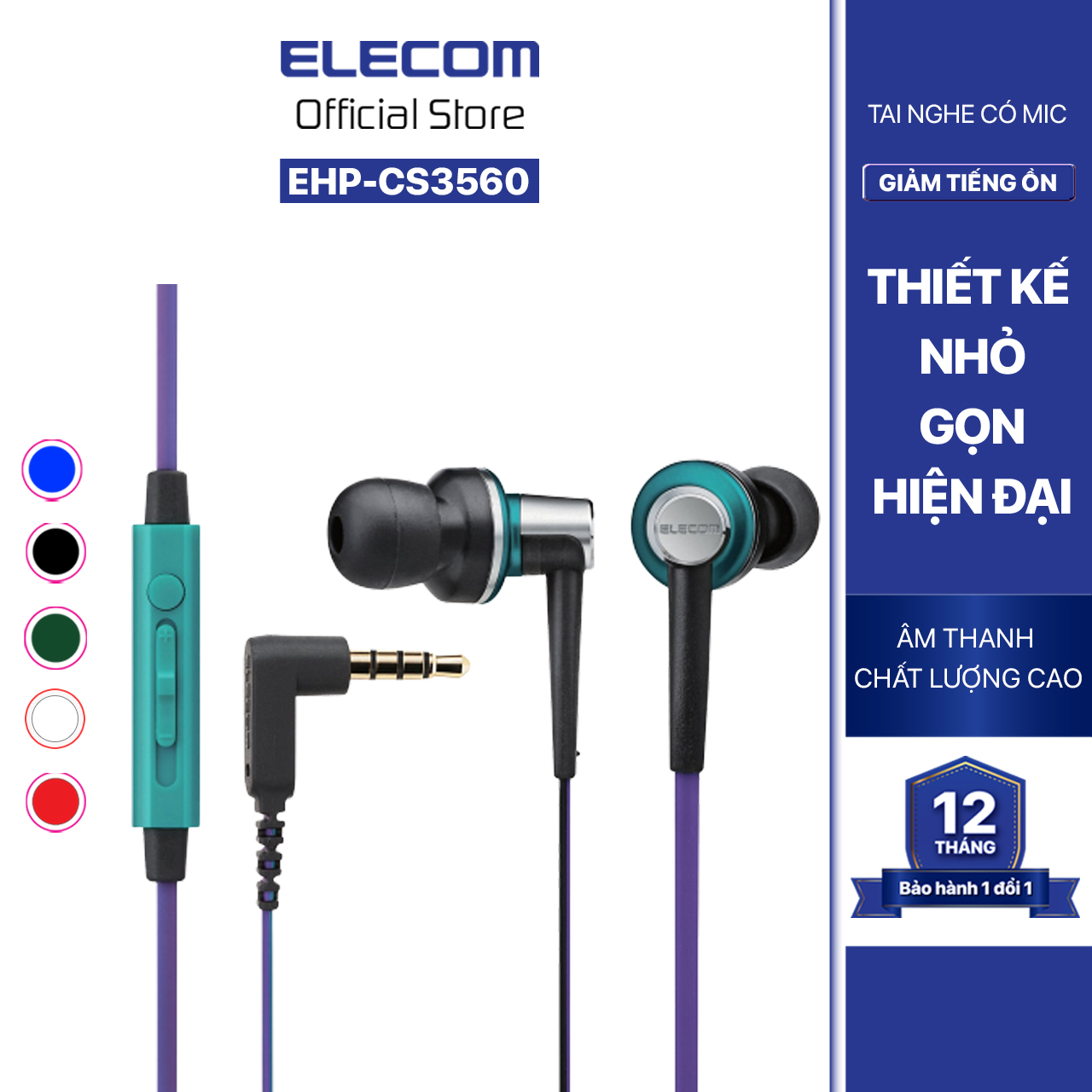 Tai nghe có mic ELECOM EHP-CS3560 - Hàng chính hãng