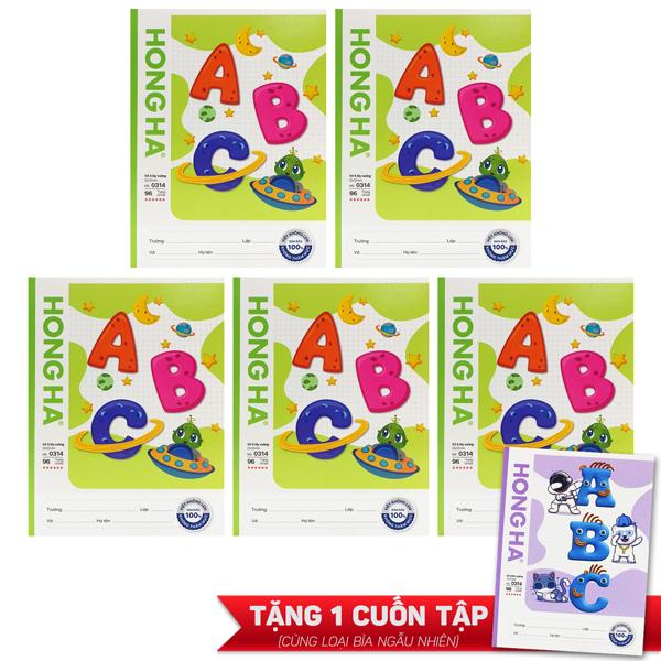 Lốc 5 Tập Học Sinh Class ABC 4 Ô Ly Vuông 96 Trang 100gsm - Hồng Hà 0314 (Mẫu Bìa Giao Ngẫu Nhiên) - Tặng Kèm 1 Cuốn Cùng Loại