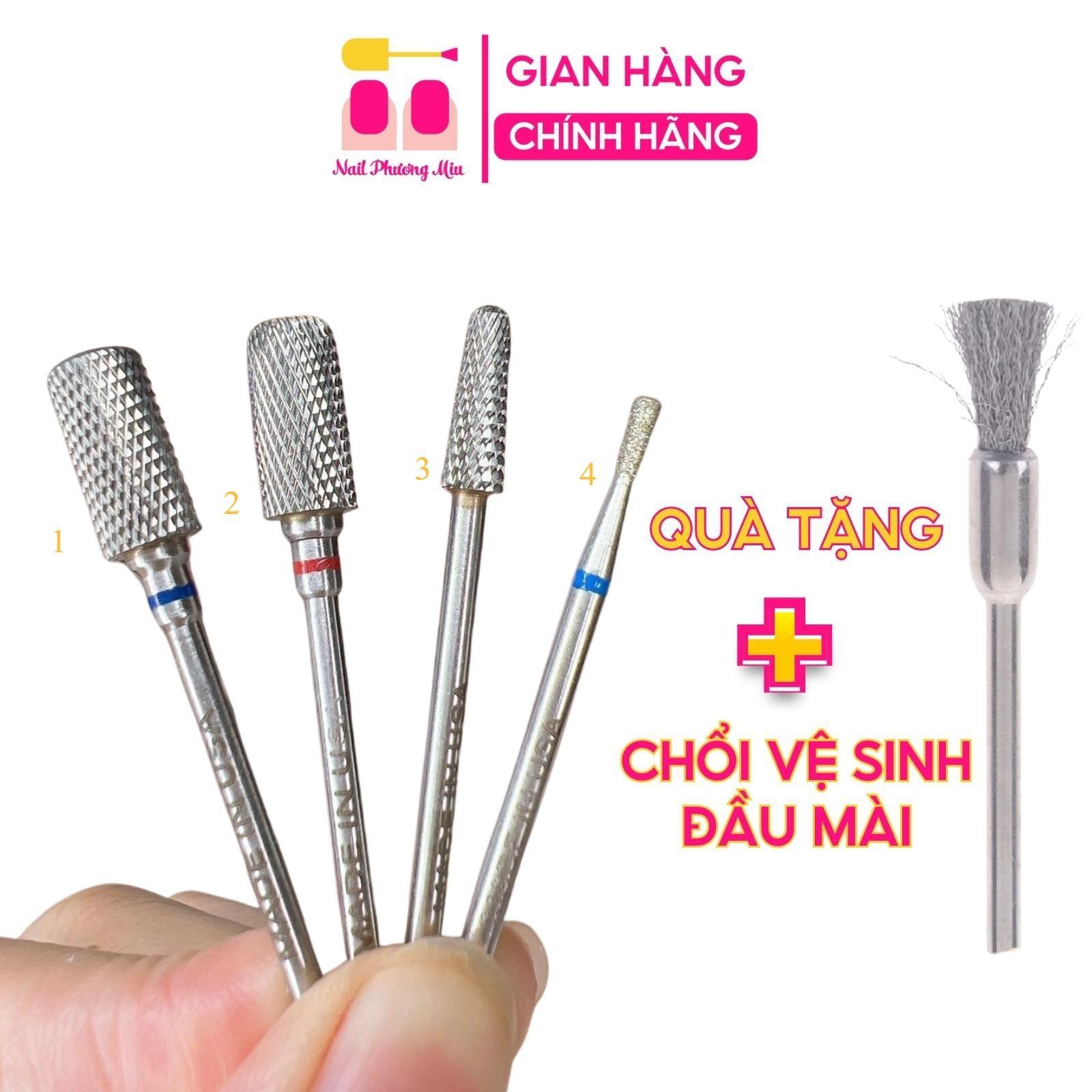 Combo 4 Đầu Mài Titan Đúc Đặc Bo Viền Làm Nail, Mài Mịn Phá Bột Gel Mài Chân Móng Khoé Da Không Nóng