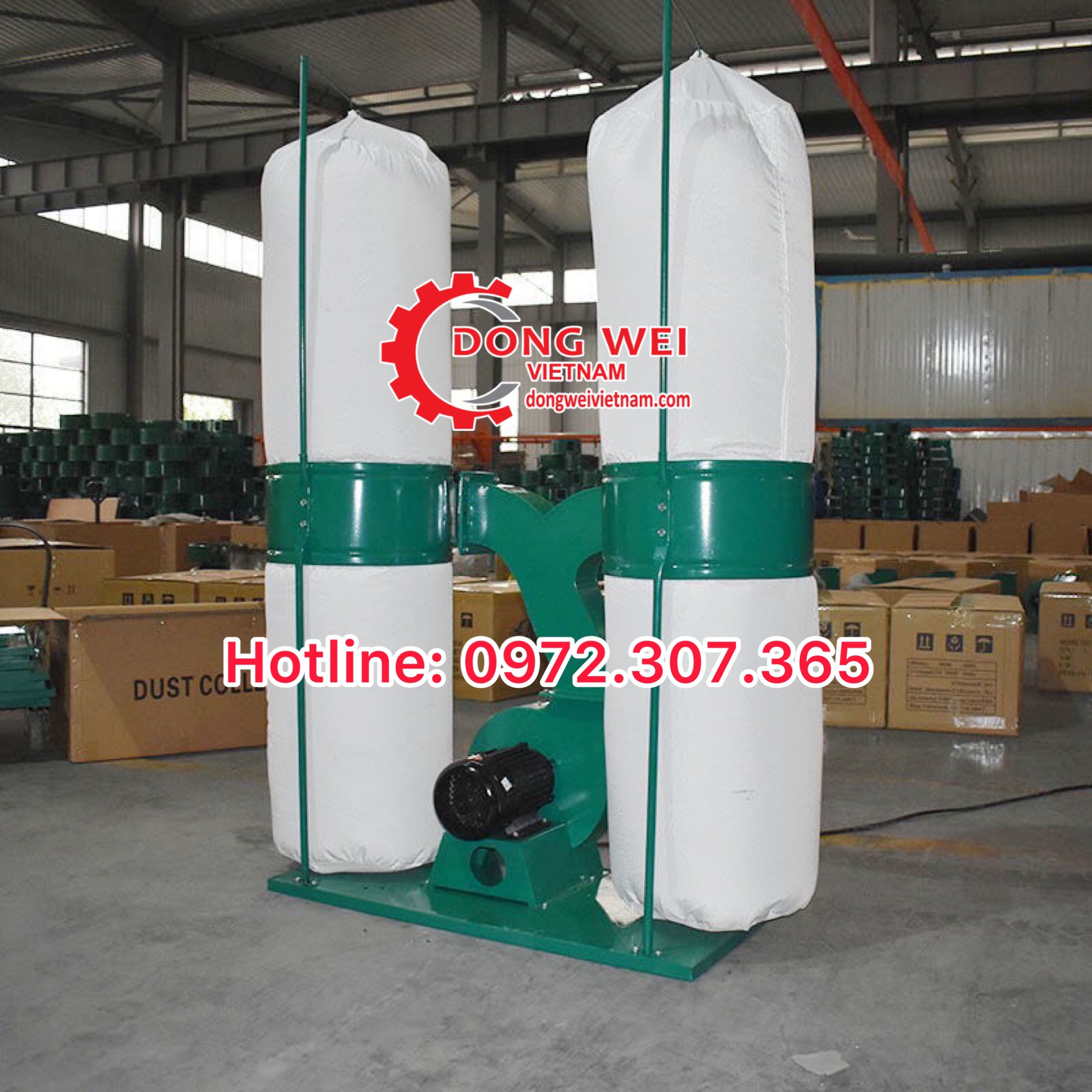Máy hút bụi công nghiệp 2 túi vải, công suất 5,5kw/ 380v