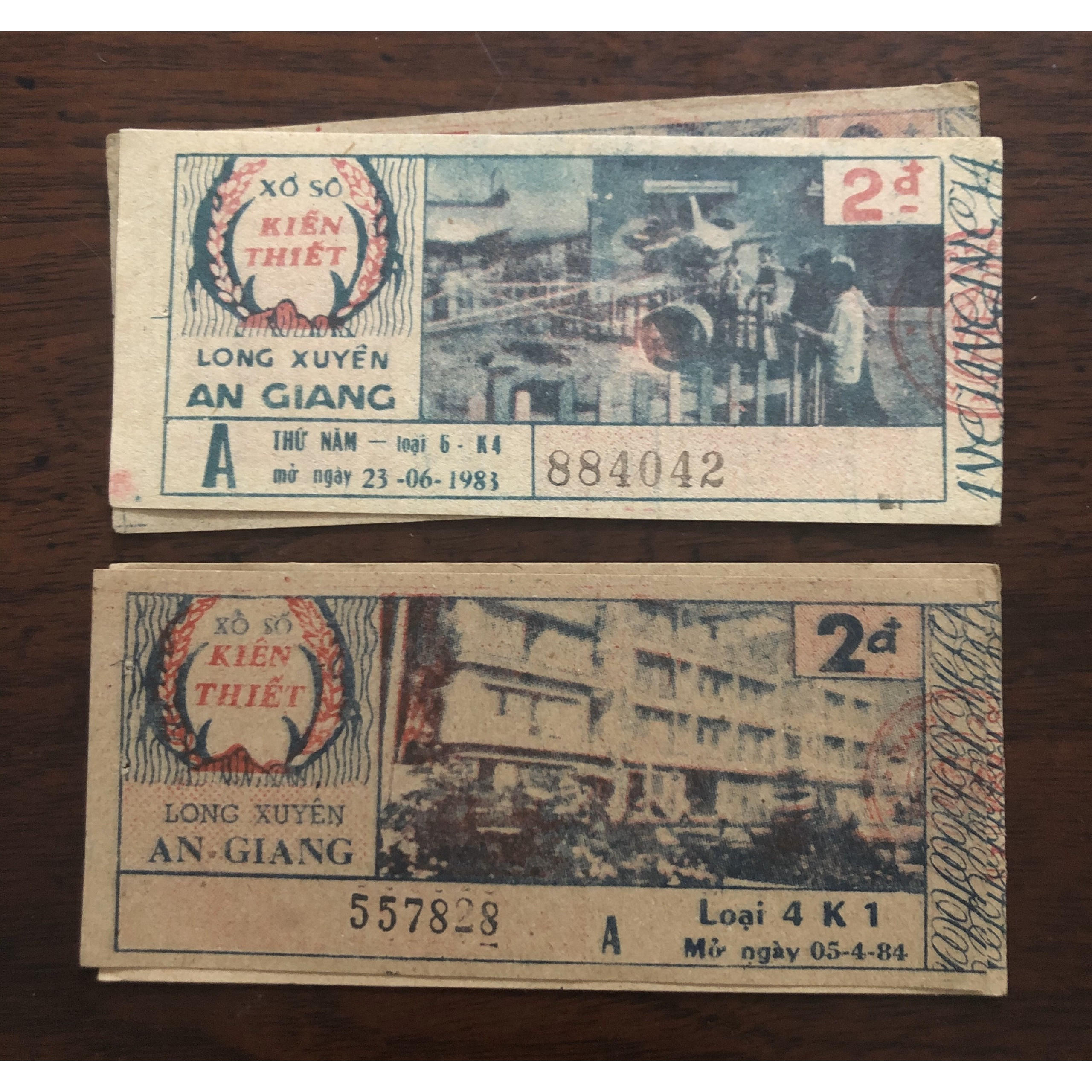 01 tờ vé số TX.Long Xuyên, An giang bao cấp 198x sưu tầm