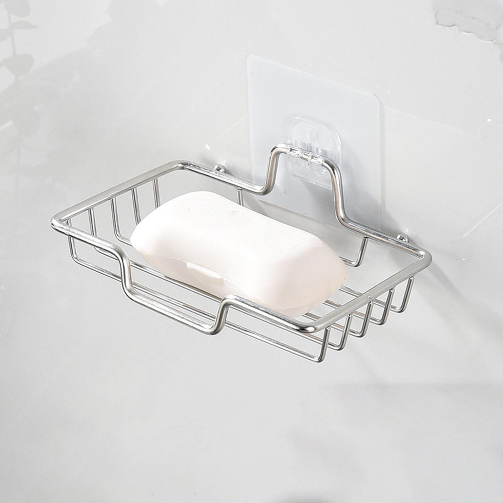 Soap Dish Self Adhesive Punch Free Wall Mount for Hotel Countertop Bathroom