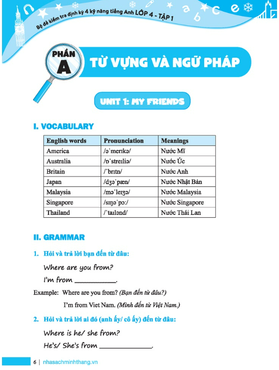 Sách - GLOBAL SUCCESS - Bộ đề kiểm tra định kỳ 4 kỹ năng lớp 4 tập 1 ( có đáp án )