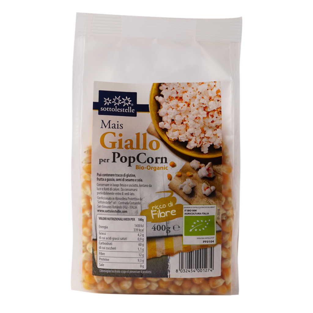 Hạt Bỏng Ngô Vàng Hữu Cơ 400g Sottolestelle 400g Organic Yellow Popcorn