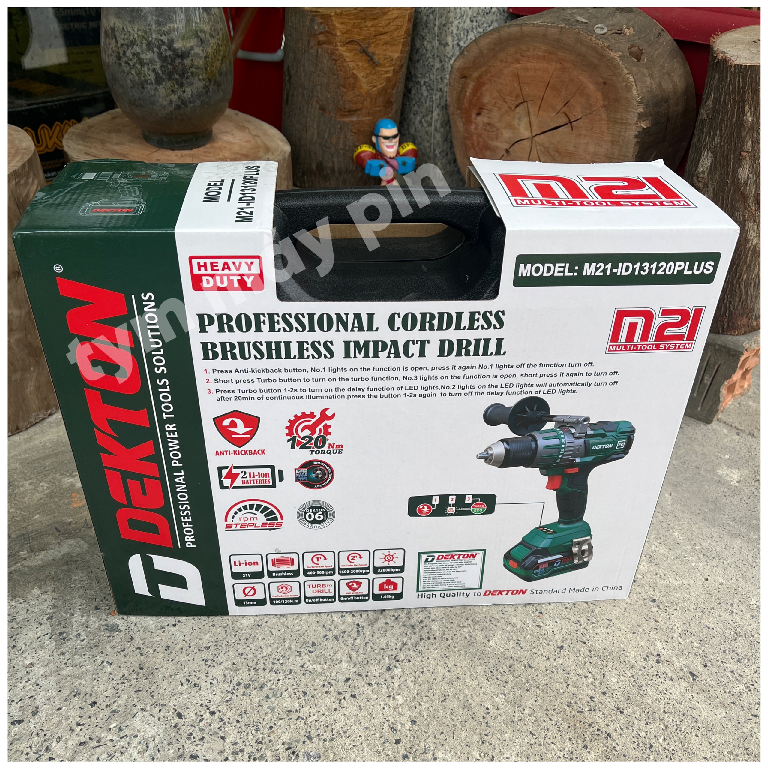 Thân máy khoan M21-ID13120JCB pin 3 chức năng Dekton brushless 120Nm – chưa pin sạc