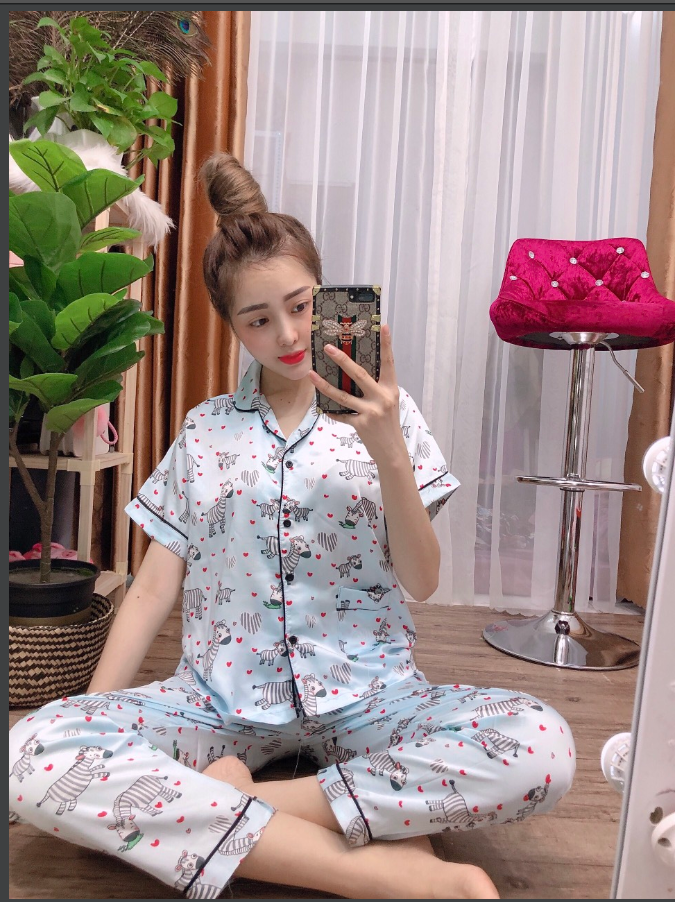 Bộ dài pijama nữ chất kate thái