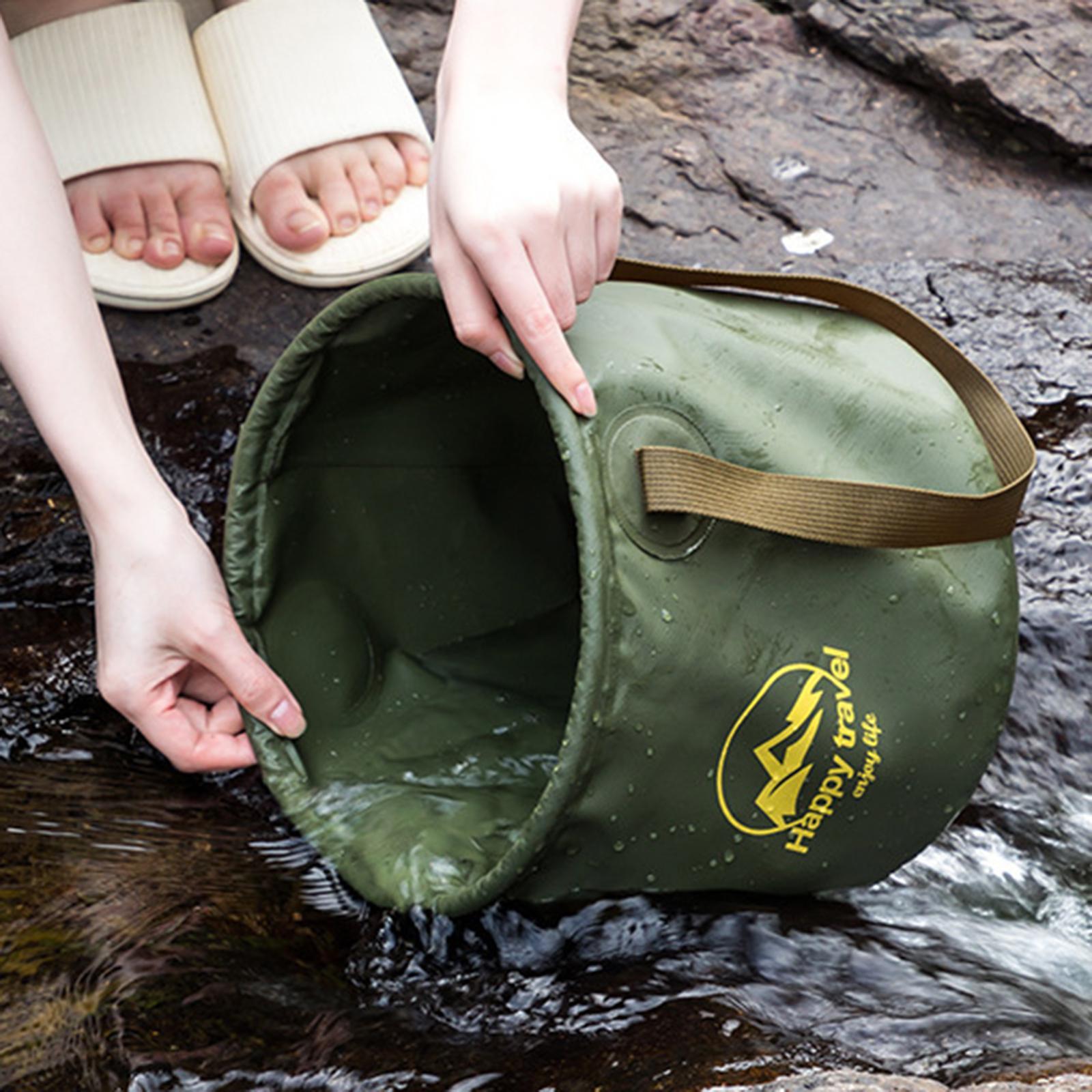 5 Gallon Collapsible Bucket Portable Fishing Bucket Wash Basin for Camping Outdoor Car Washing