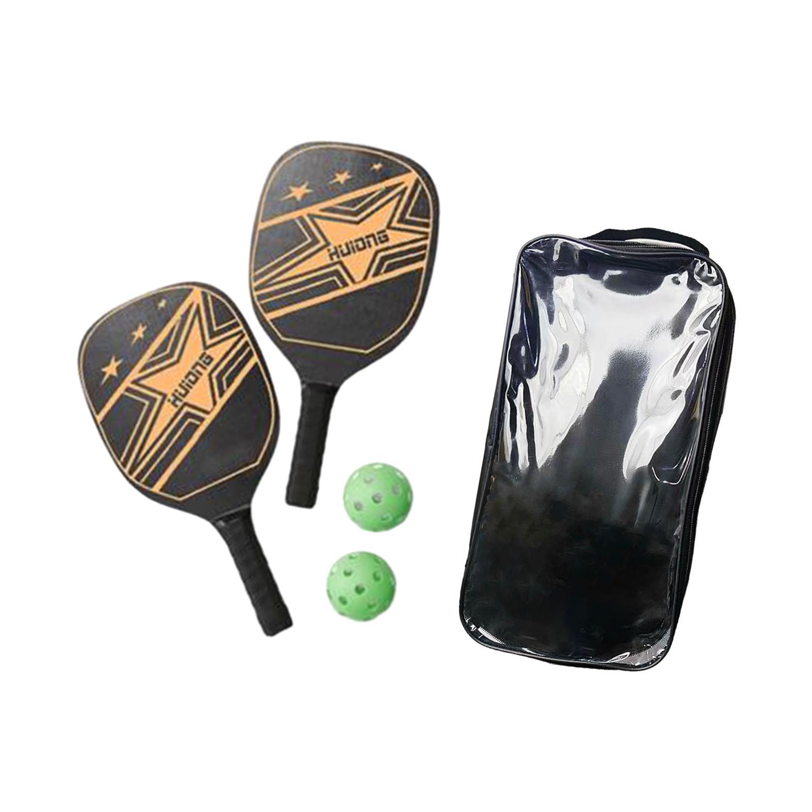 2Pieces Pickleball Paddles with 2Pcs Balls and Carry Bag Pickleball Racquets