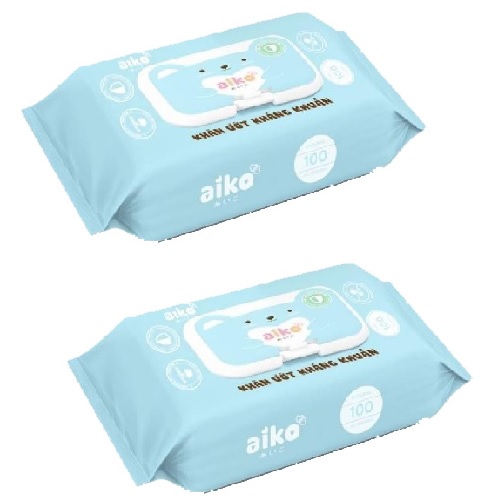 Combo 2 gói khăn giấy ướt Aiko kháng khuẩn xanh