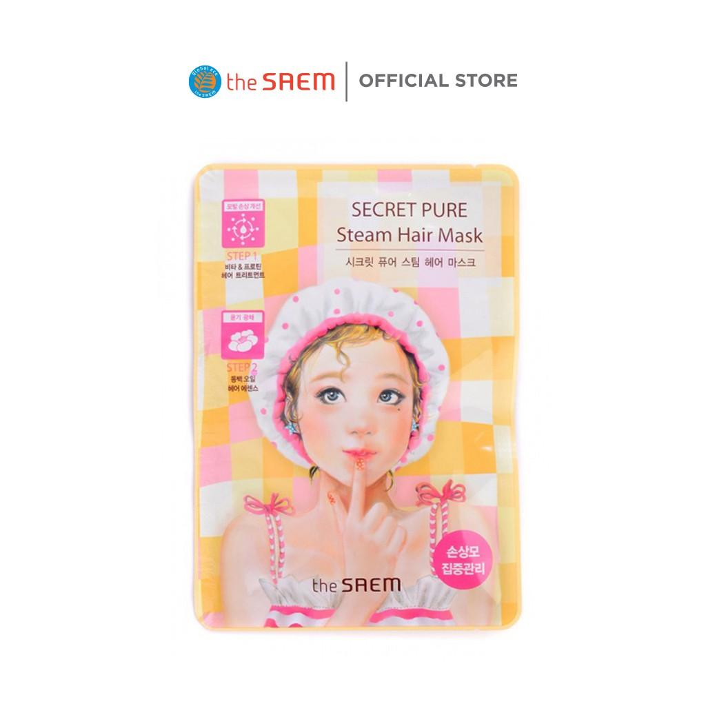 Mặt Nạ Ủ Tóc Cung Cấp Protein Giữ Tóc Mềm Mượt The Saem Secret Pure Steam Hair Mask 15g+5g