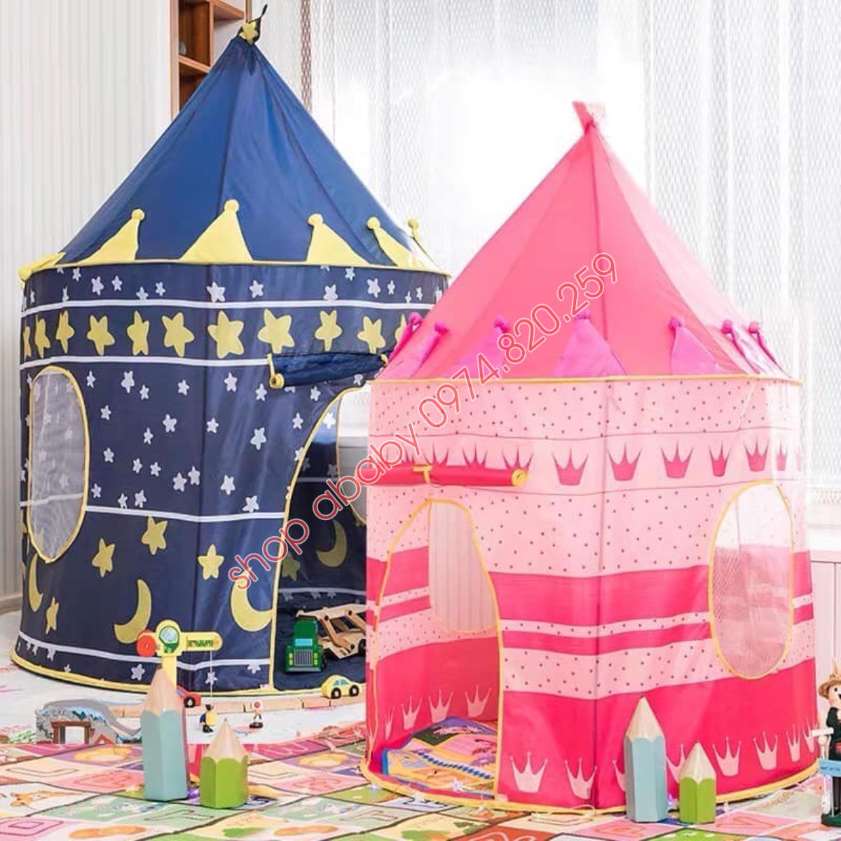 Lều chơi cho bé trai và bé gái trong nhà, ngoài trời, thiết kế phong cách công chúa - hoàng tử dễ thương, chất liệu khung thép dẻo siêu bền đẹp, có cửa ra vào, phù hợp cho 2-3 bé chơi cùng lúc
