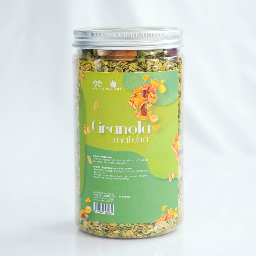 Granola siêu hạt 35% yến mạch TANU NUTS hũ 500g, ngũ cốc granola ăn kiêng giảm cân dinh dưỡng